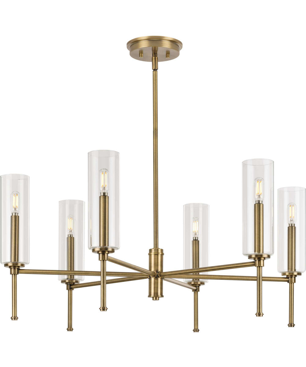 Elara 6-Light New Traditional  Chandelier Light Vintage Brass