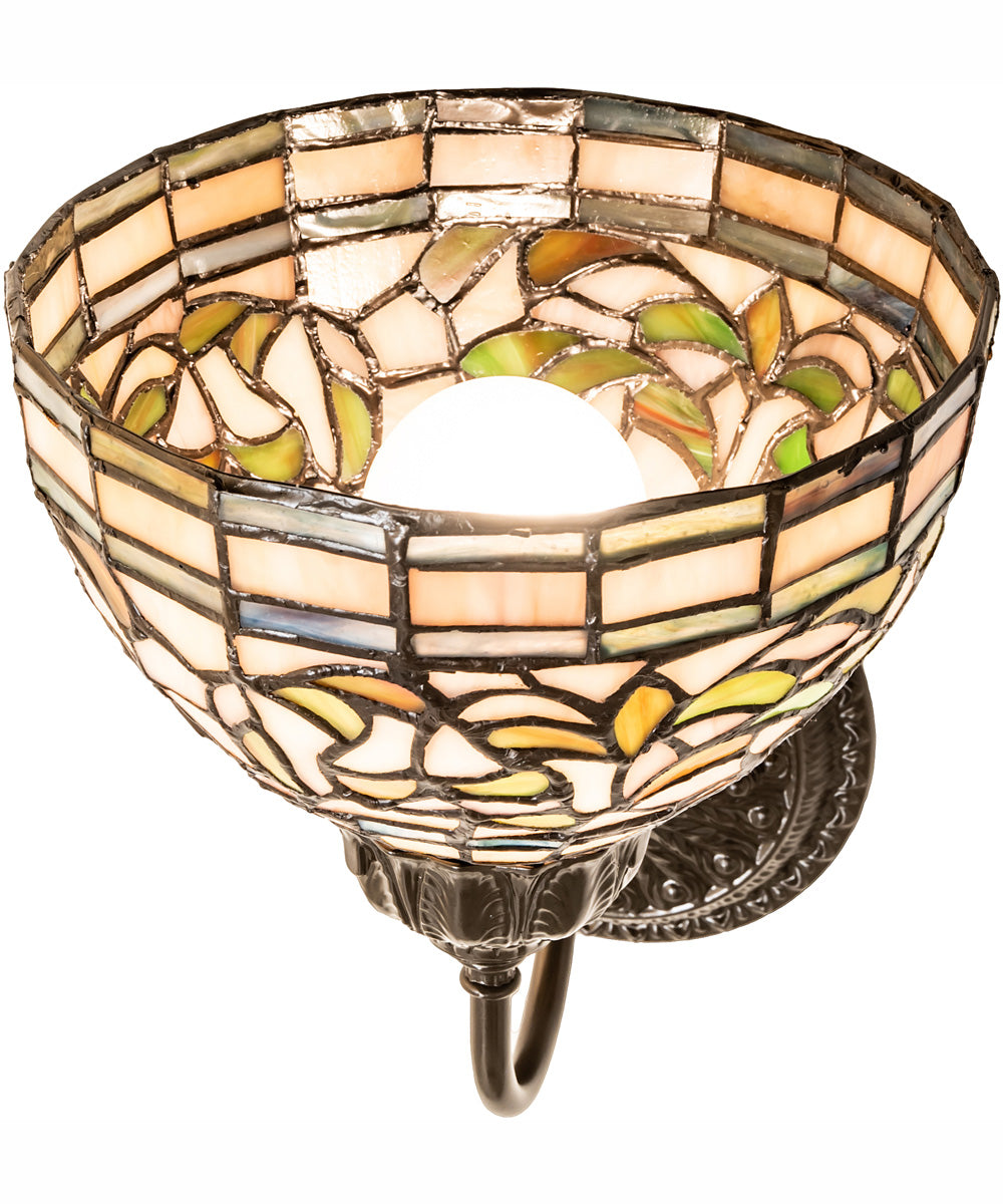 8" Wide Tiffany Turning Leaf Wall Sconce