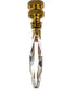 Large Crystal Tear Drop Ceiling Fan Pull, 2.75"h with 12" Polished Brass Chain