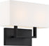 14"W Tribeca 2-Light Vanity & Wall Aged Bronze / White Fabric