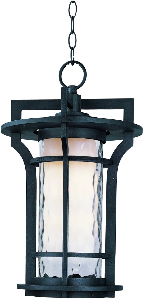 12"W Oakville LED 1-Light Outdoor Hanging Lantern Black Oxide