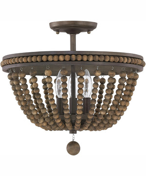 Handley 3-Light Semi-Flush Tobacco