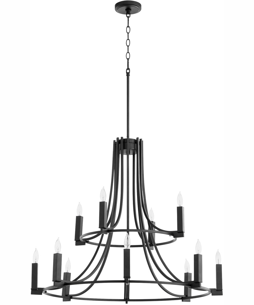 Olympus 12-light Chandelier Textured Black