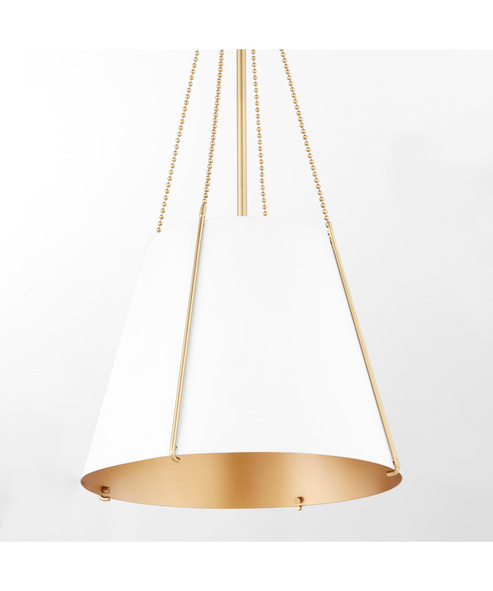 1-light Pendant Studio White w/ Aged Brass
