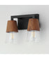 Carpenter 2-Light Bath Vanity Walnut / Black