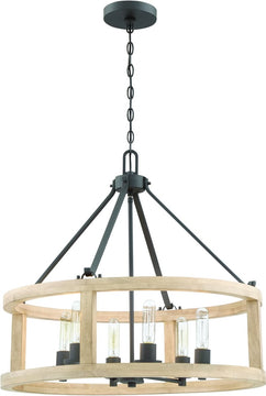 26"W Astoria 6-Light Pendant Light Cast Iron