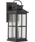 Williamston 1-Light Clear Glass Transitional Style Large Outdoor Wall Lantern Antique Bronze