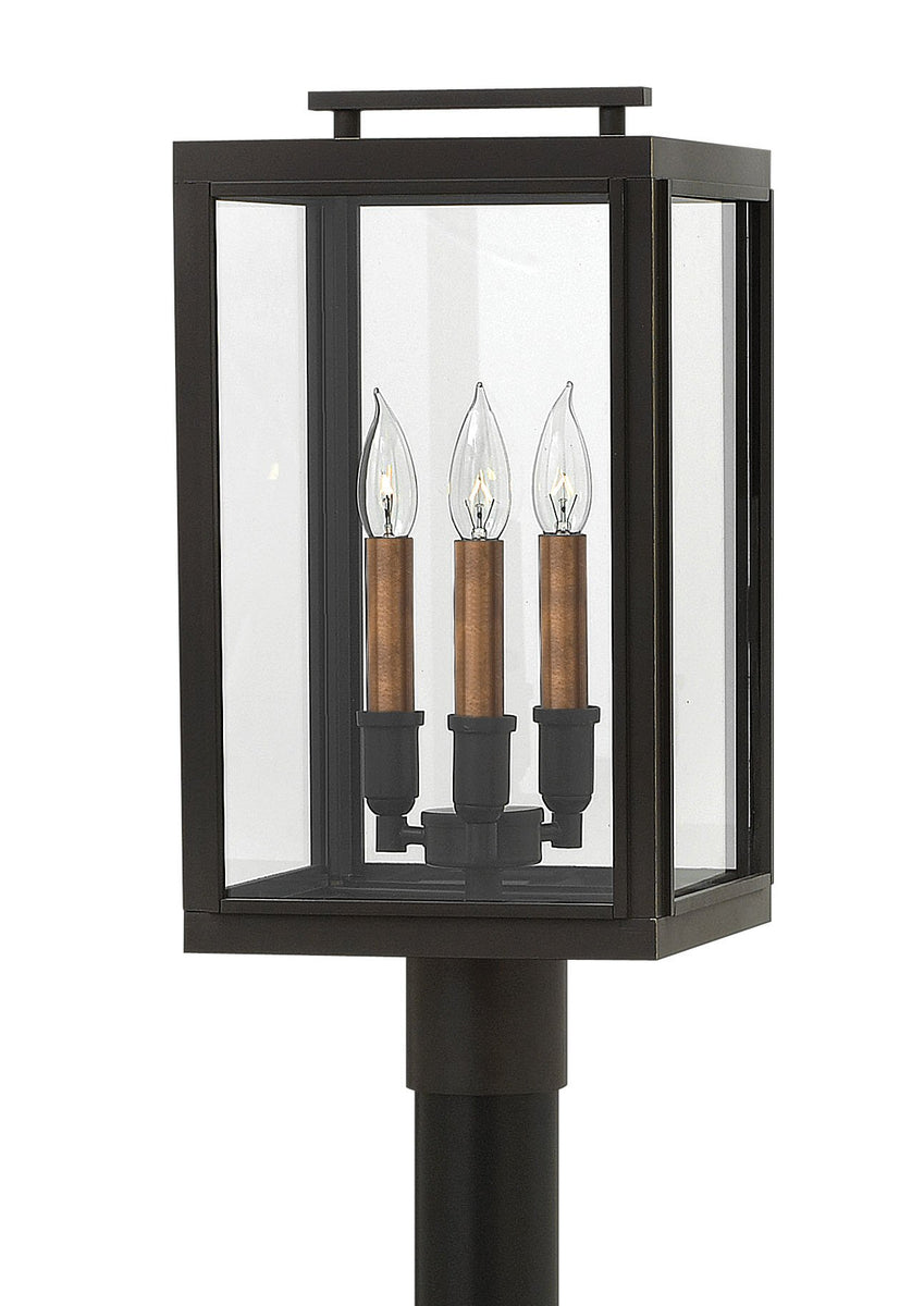 20"H Sutcliffe 3-Light LED Outdoor Pier Post Light in Oil Rubbed Bronze