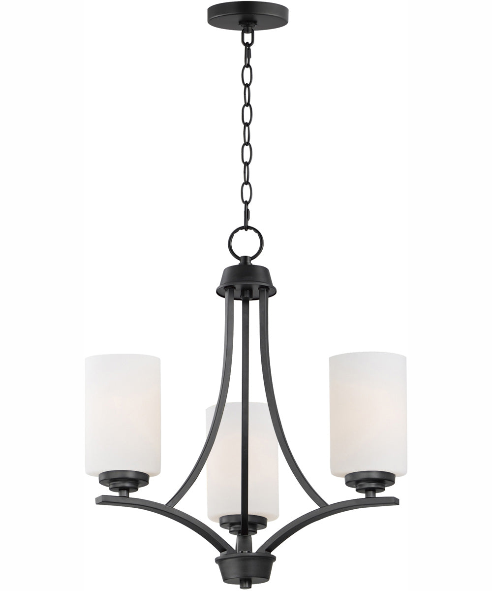 Deven 3-Light Chandelier Black