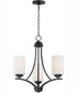 Deven 3-Light Chandelier Black