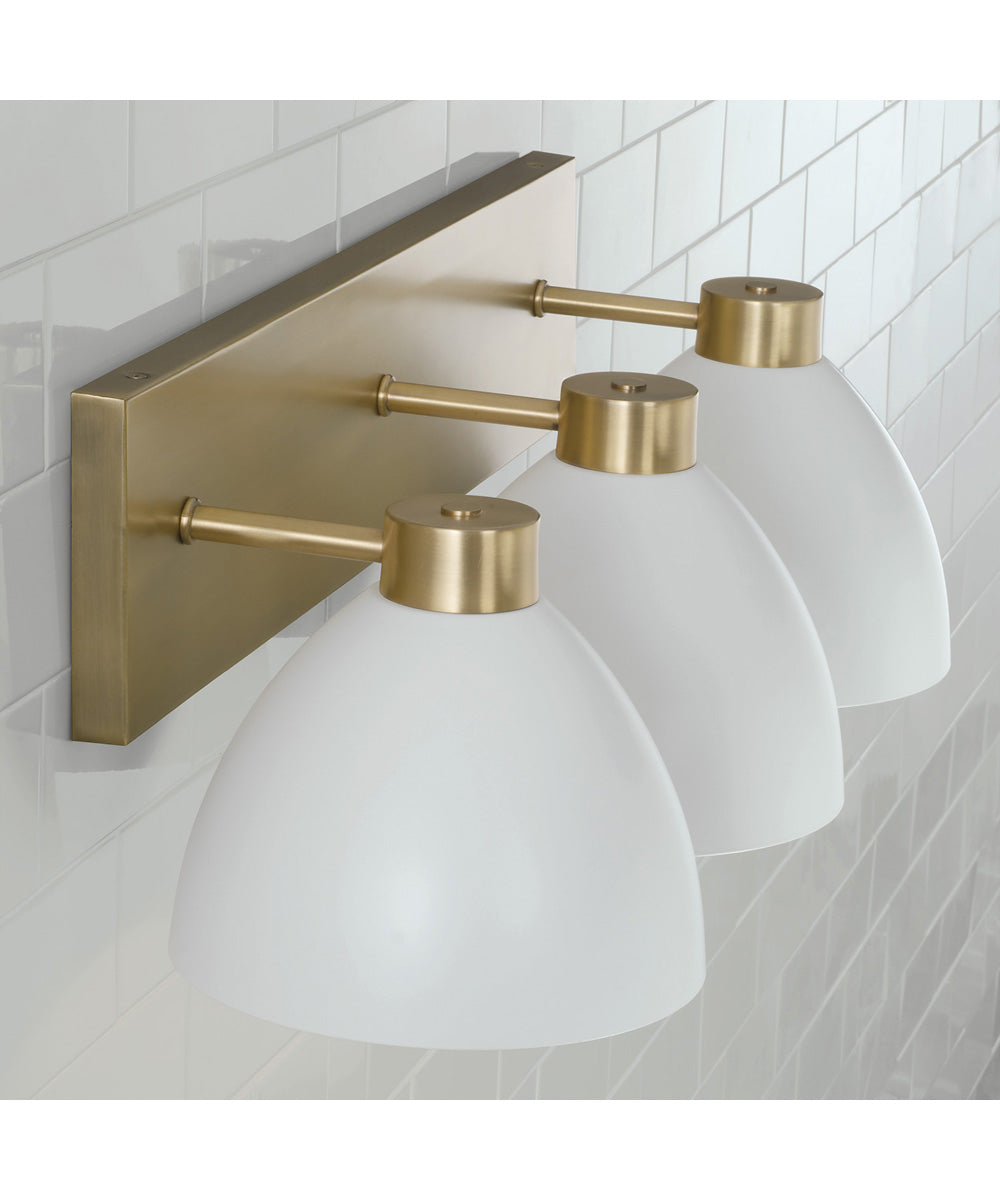 Ross 3-Light Vanity Aged Brass and White