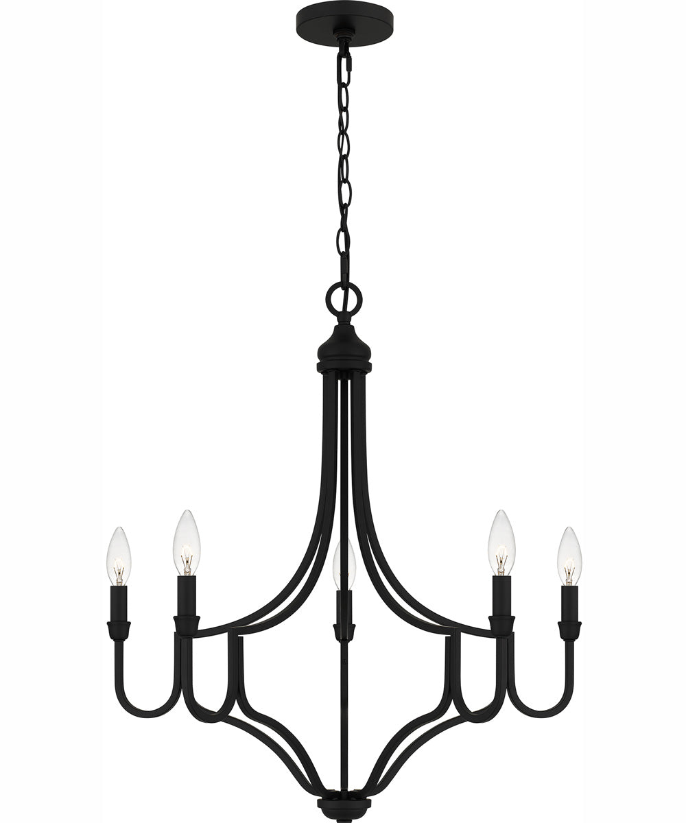 Mabel 5-light Chandelier Matte Black