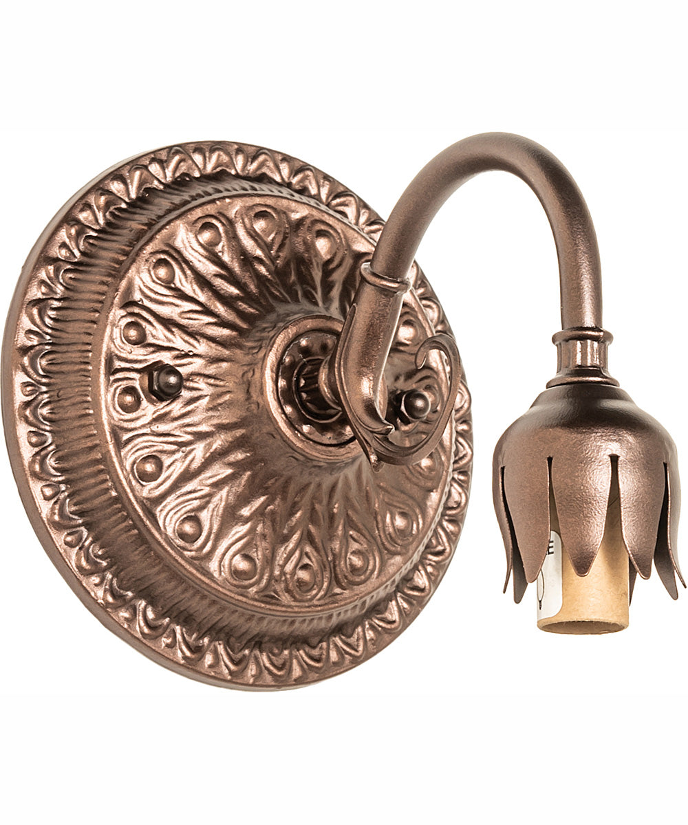 5" Wide Seafoam/Cranberry Pond Lily Victorian Wall Sconce