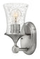 5"W Thistledown 1-Light Bath Sconce in Brushed Nickel with Clear