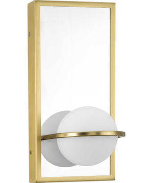 Pearl LED  Mid-Century Modern Etched Opal Glass Wall Bracket Satin Brass
