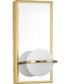Pearl LED  Mid-Century Modern Etched Opal Glass Wall Bracket Satin Brass