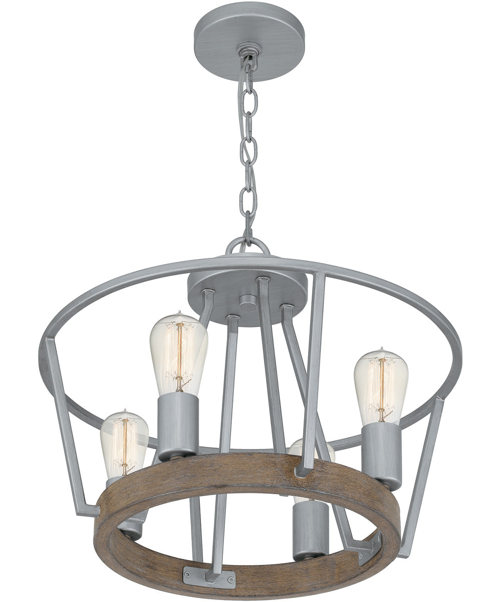 Brockton 4-light Pendant Brushed Silver