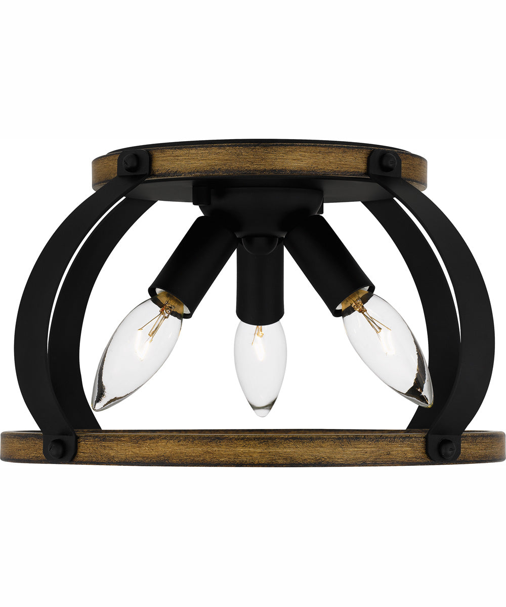 Quoizel Flush Mount Medium 3-light Flush Mount Matte Black