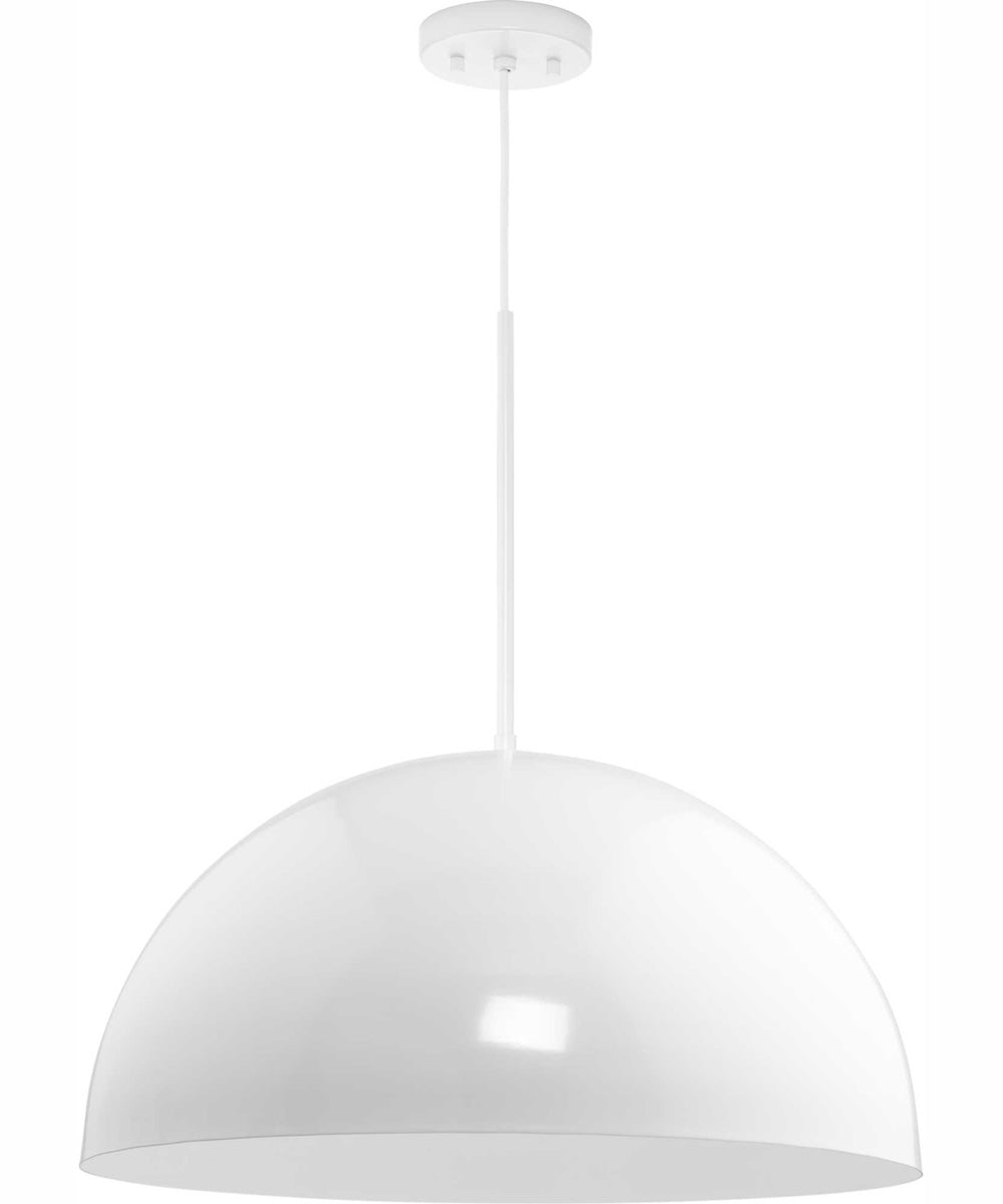 Perimeter 1-Light Mid-Century Modern Pendant with metal Shade White