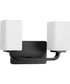 Cowan 2-Light Modern Etched Opal Glass Bath Vanity Light Matte Black