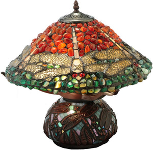 17"H Dragonfly Polished Agata Table Lamp