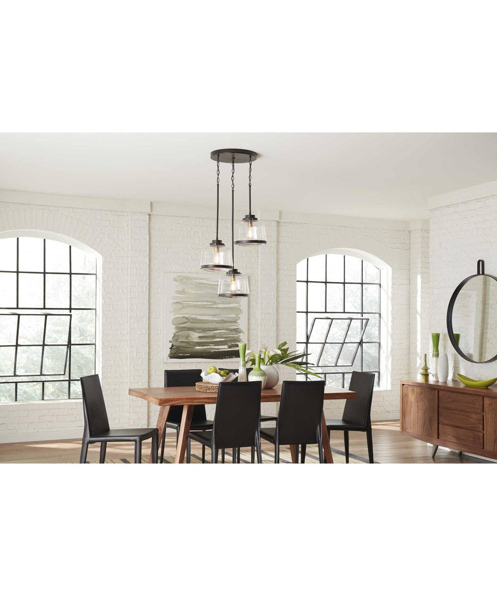 Judson 1-Light Clear Glass Farmhouse Pendant Light Antique Bronze