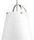 Galley 3-Light Linen Shade Coastal Pendant Light Polished Nickel