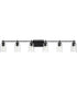 Adley 6-Light New Traditional Clear Glass Bath Vanity Light Matte Black