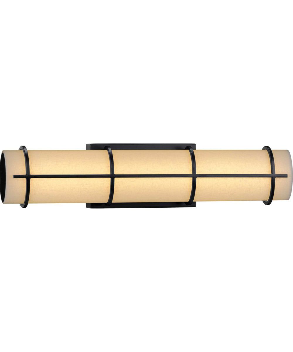 Grid LED 22-inch White Linen Acrylic Modern Style Bath Vanity Wall Light Black