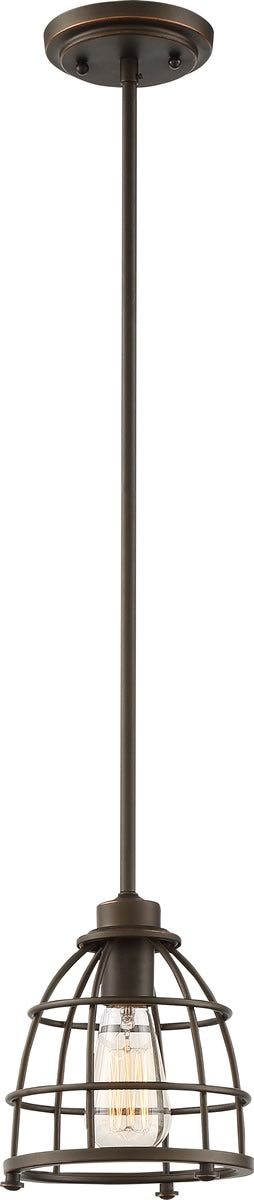 7"W Maxx 1-Light Pendant Mahogany Bronze