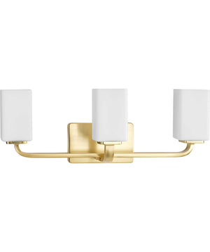 Cowan 3-Light Modern Etched Opal Glass Bath Vanity Light Satin Brass