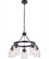 Foxwood 5-Light Chandelier Flat Black/Dark Teak