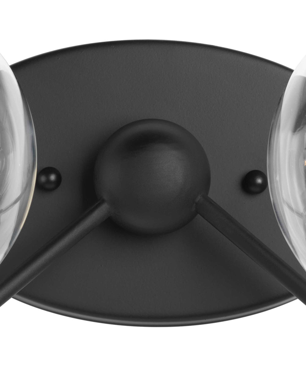 Spatial 4-Light Clear Glass Global Bath Vanity Light Matte Black