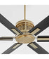 80" Zeus Patio Ceiling Fan Aged Brass