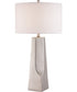 Tyrell 1-Light Table Lamp Silver Ceramichrome/ White Fabric Shade