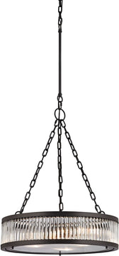 20"W Linden Manor 3-Light Pendant Crystal/Oil Rubbed Bronze
