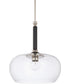 1-Light Pendant In Black Tie With Clear Glass