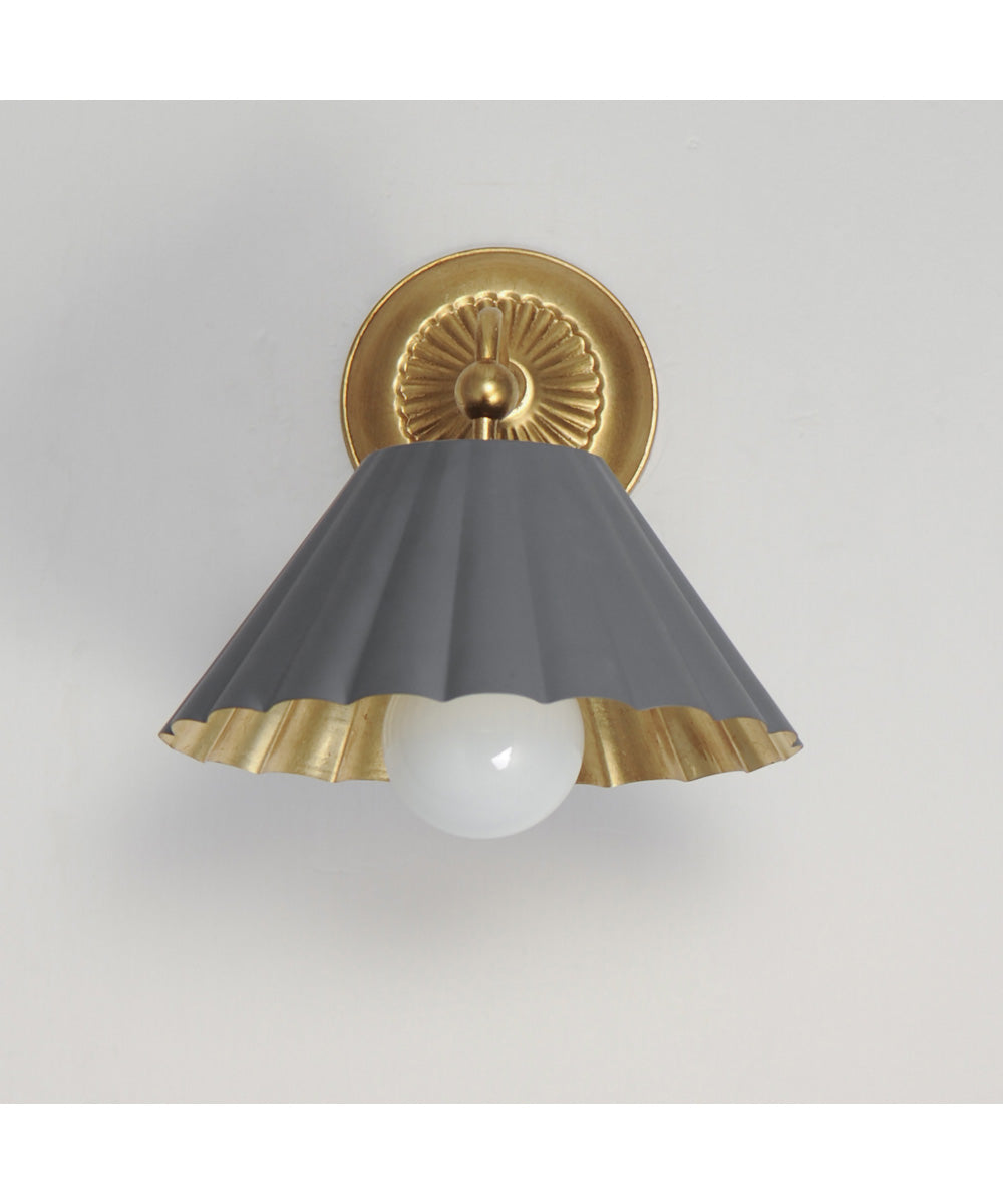 Primrose 1-Light Wall Sconce Dark Grey / Gold Leaf