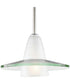 Modern Pendant  1-Light Clear Etched Glass Mini-Pendant Light Brushed Nickel