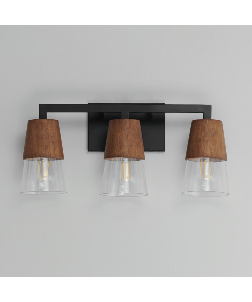 Carpenter 3-Light Bath Vanity Walnut / Black