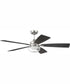 52" Chandler 1-Light Ceiling Fan Polished Nickel