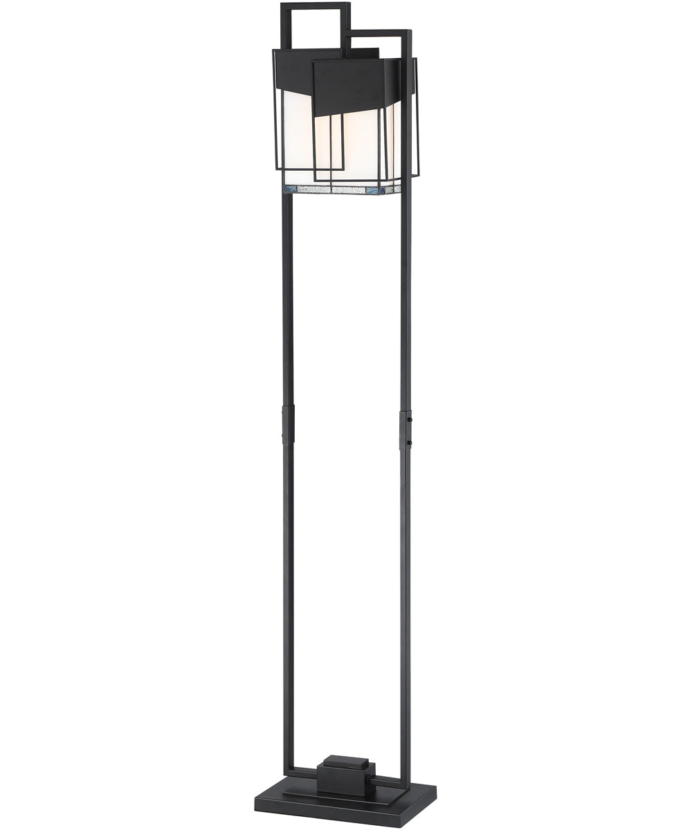 Tellason 1-Light Floor Lamp Matt Black/Arteglasse Shade
