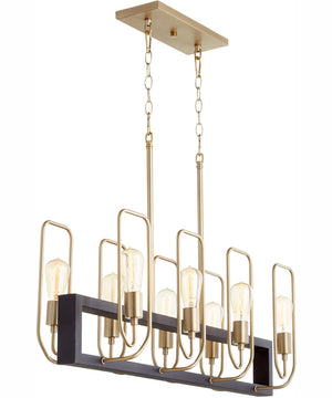 Howe 8-light Chandelier Textured Black w/ Aged Brass