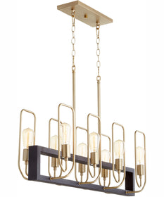 Howe 8-light Chandelier Textured Black w/ Aged Brass