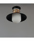 Admiralty 1-Light Outdoor Flush Mount Black / Antique Brass