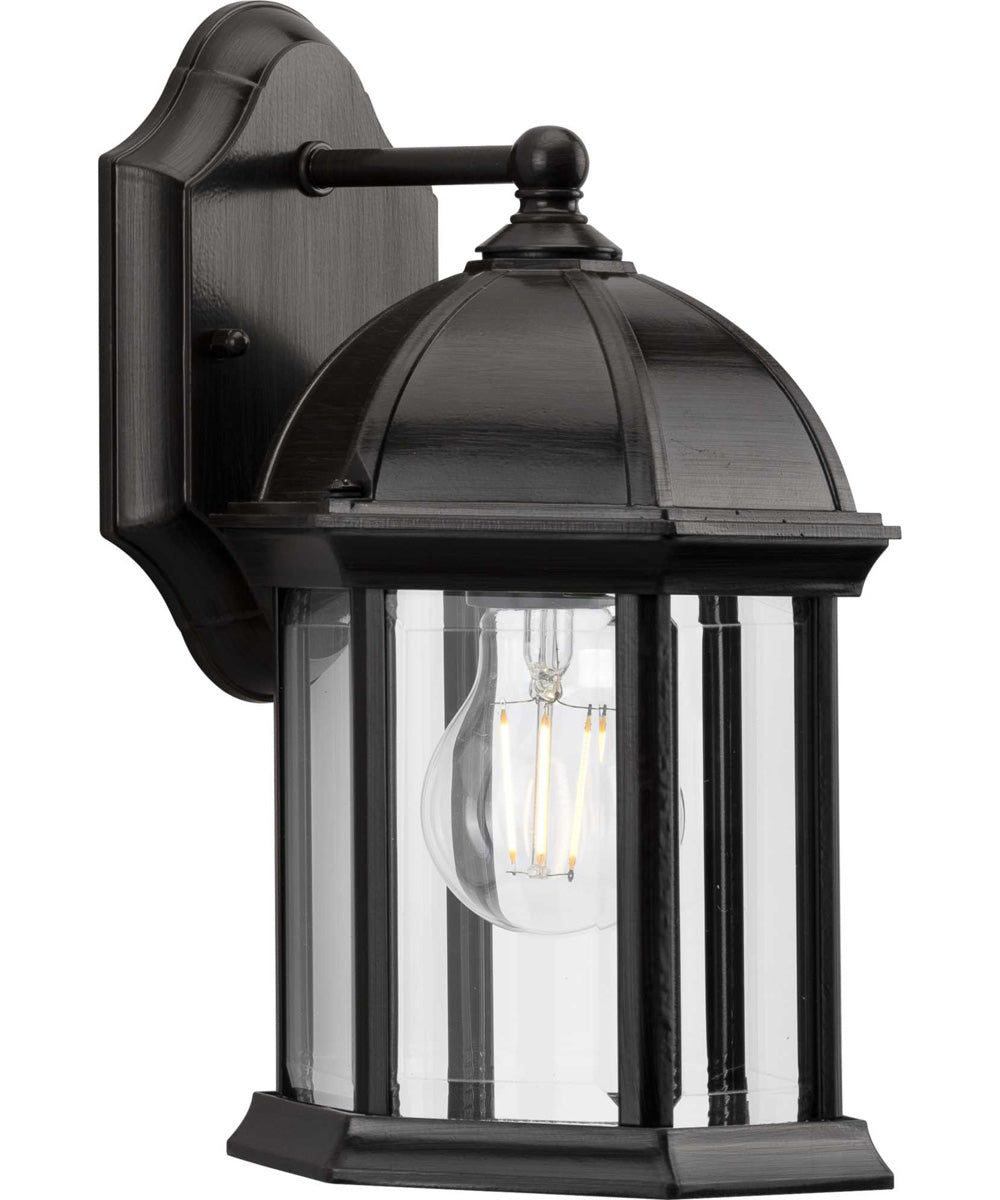 Dillard 1-Light Traditional Clear Glass Outdoor Wall Lantern Antique Bronze