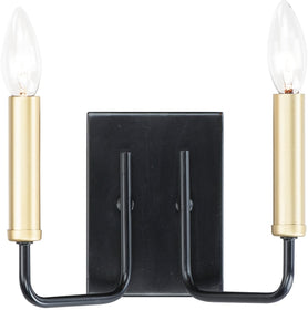9"W Sullivan 2-Light Bath Vanity Black / Gold