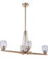 Guiding Star 4-Light Chandelier Satin Brass