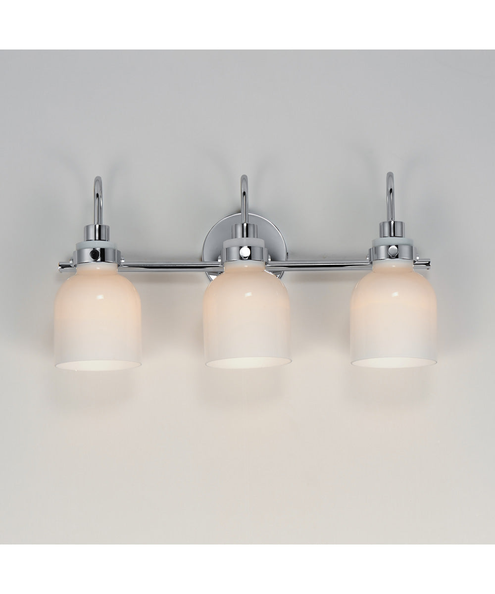 Milk 3-Light Bath Vanity Polished Chrome