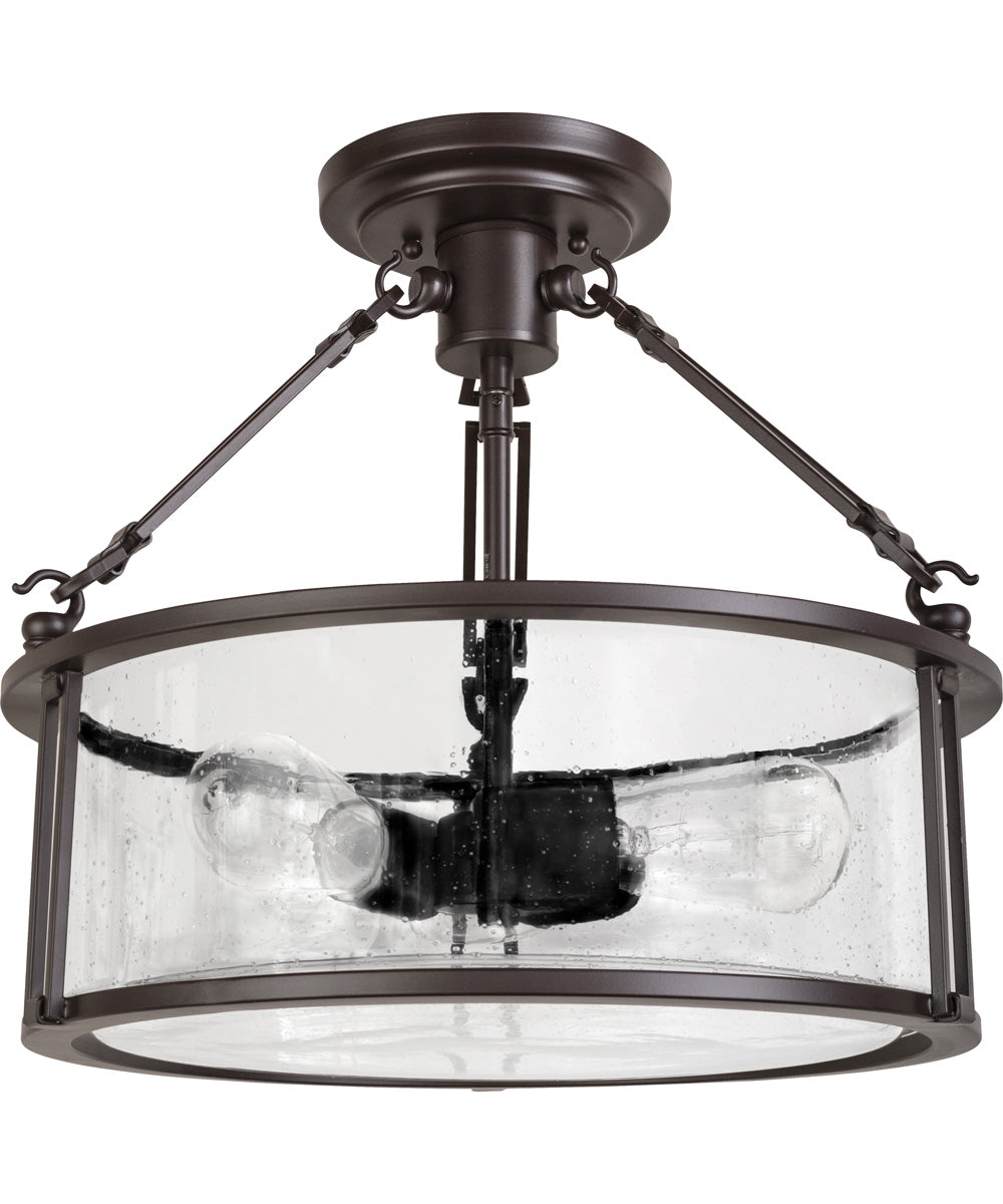 Buchanan Large 3-light Semi Flush Mount Western Bronze